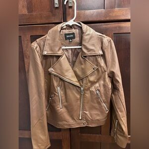 Brown faux Leather Jacket
